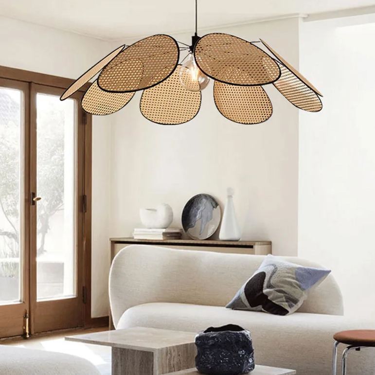 New wabi-sabi style retro restaurant bar rattan lamp-labpiecesign