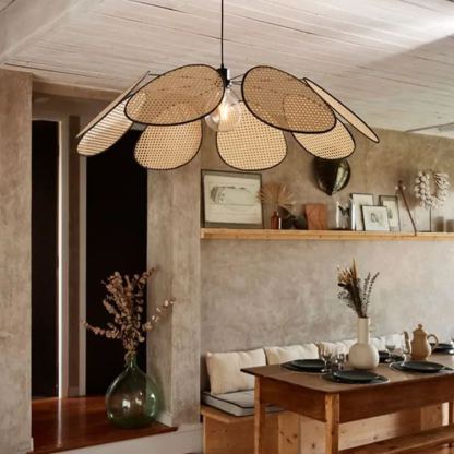 New wabi-sabi style retro restaurant bar rattan lamp-labpiecesign