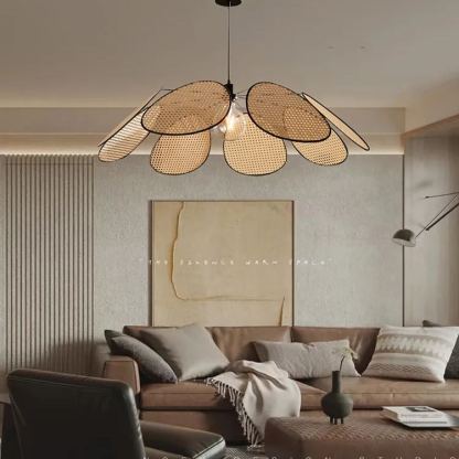 New wabi-sabi style retro restaurant bar rattan lamp-labpiecesign