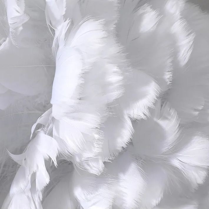 Doughnut Shaped Feather Flush Mount Minimalistic White Flushmount Ceiling Light for Bedroom-labpiecesign