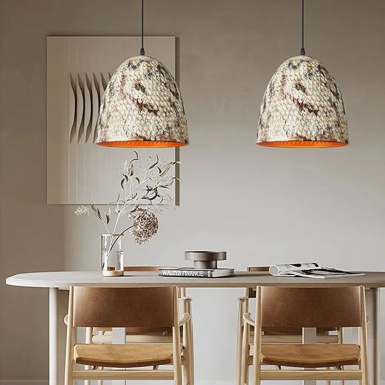 Industrial Style Snake Pattern Metal Pendant Light-labpiecesign