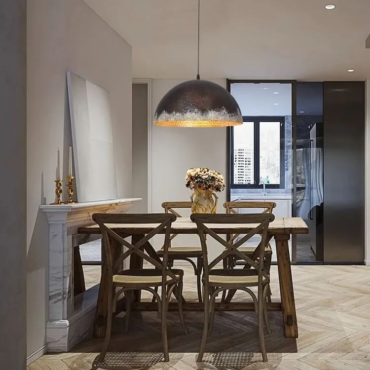 Industrial Style Brown Distressed Retro Metal Pendant Light-labpiecesign