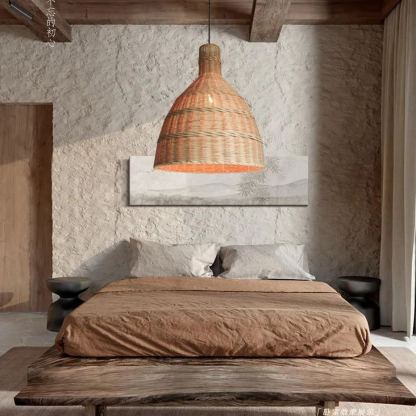 New Large Wabi-sabi Style Rattan Pendant Light-labpiecesign