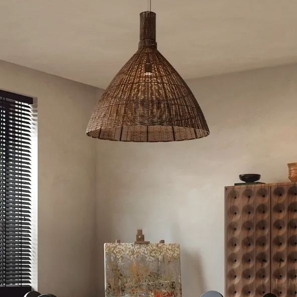 New Large Wabi-sabi Style Homestay Rattan Pendant Light