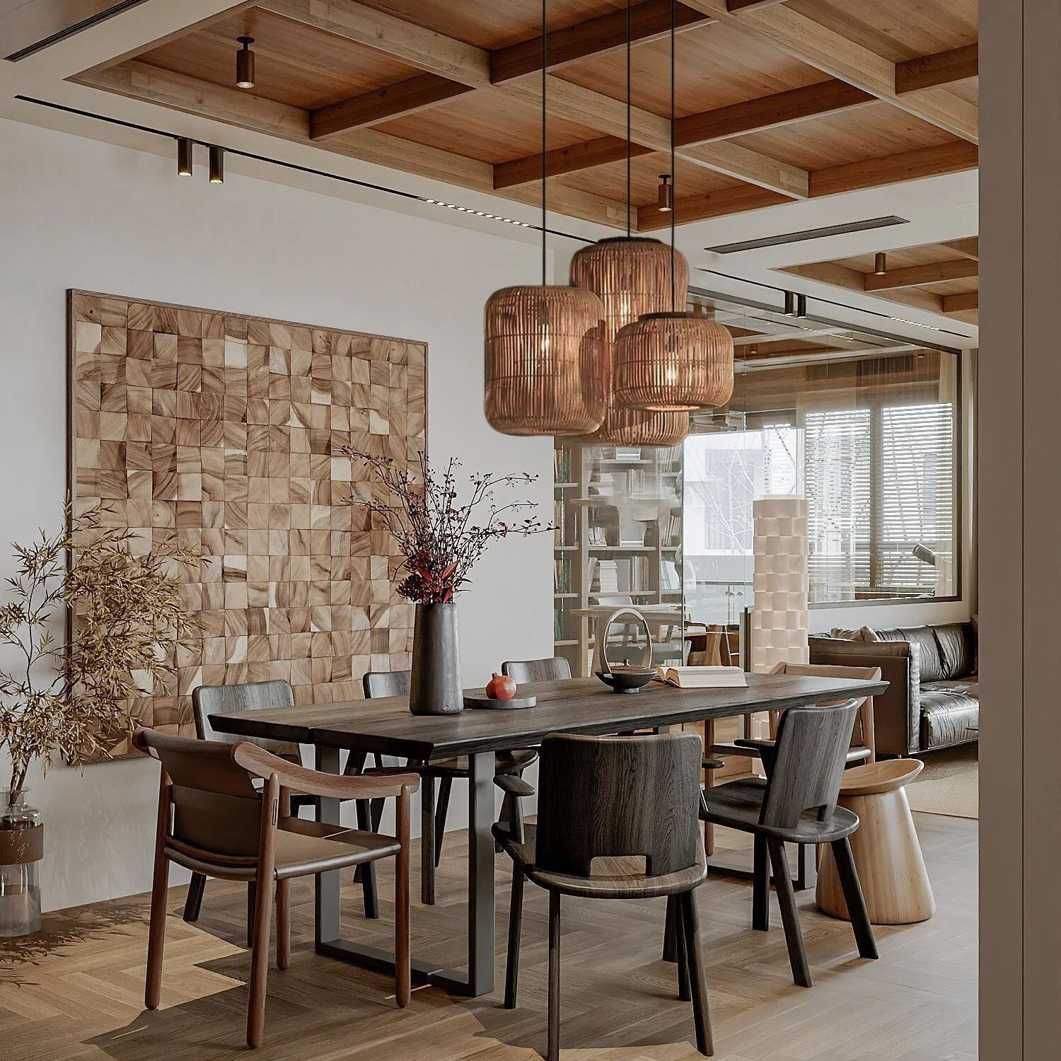 New Hand Knitted Rattan Pendant Lights-labpiecesign