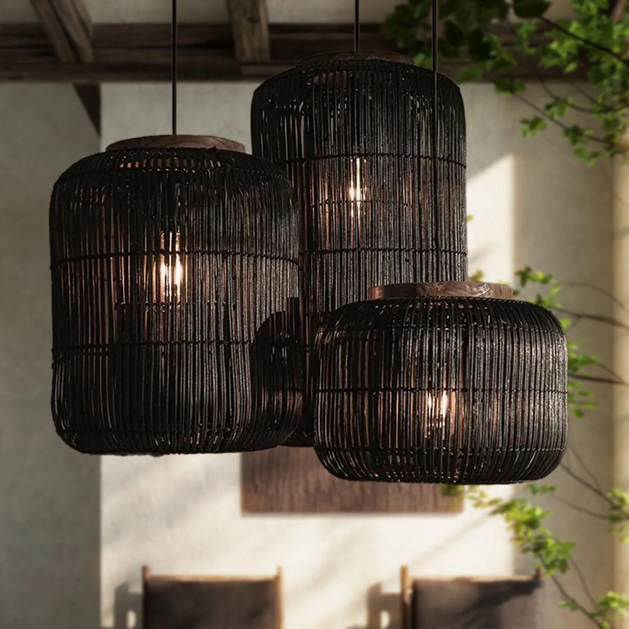 New Hand Knitted Rattan Pendant Lights-labpiecesign