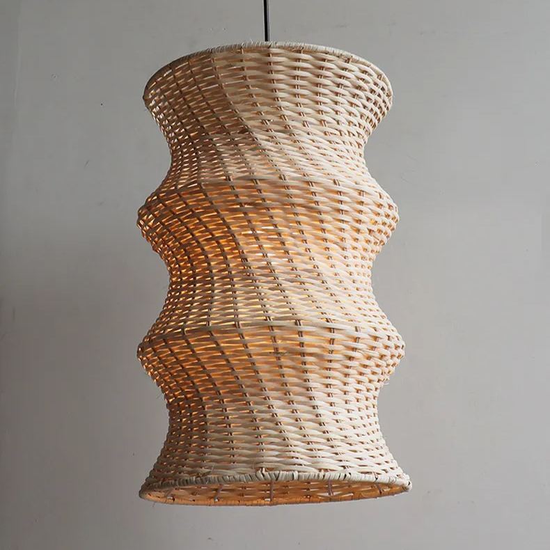 Japanese design wabi-sabi handmade creative style woven pendant light