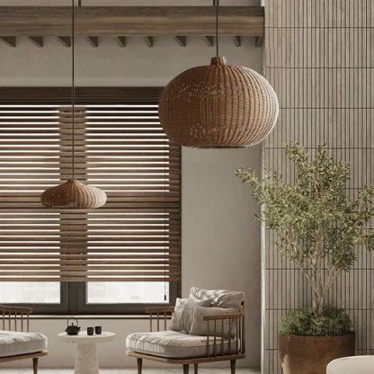 Warm Light Wicker Pendant Lamp,Kitchen Island Lamp,Housewarming Gift-labpiecesign