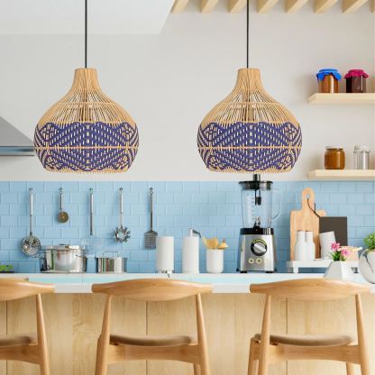 Blue Rattan Pendant Light Interior Designer Favorite-labpiecesign