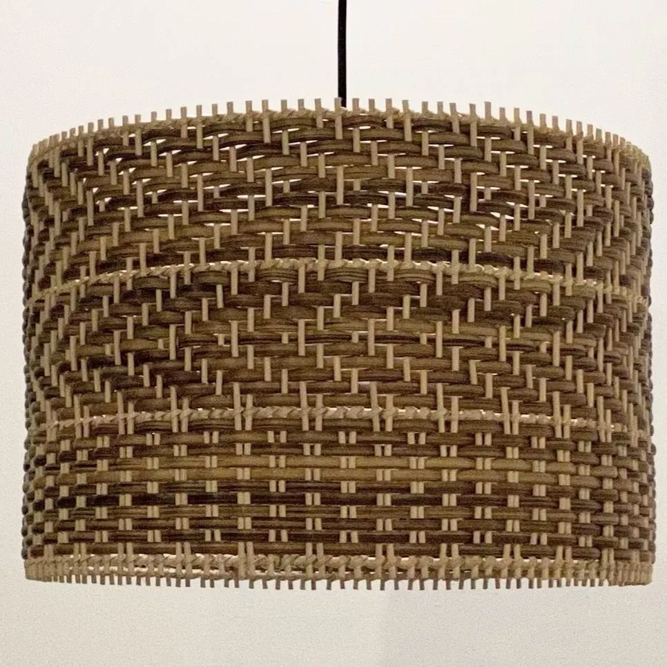 Drum shape montecito rattan pendant light -labpiecesign