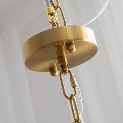 Decorative Pattern Light Luxury Feather Glass Round LED Chandelier-labpiecesign