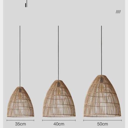 Wabi-sabi style creative wooden rattan pendant light for kichen-labpiecesign