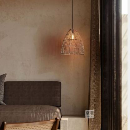 Wabi-sabi style creative wooden rattan pendant light for kichen-labpiecesign