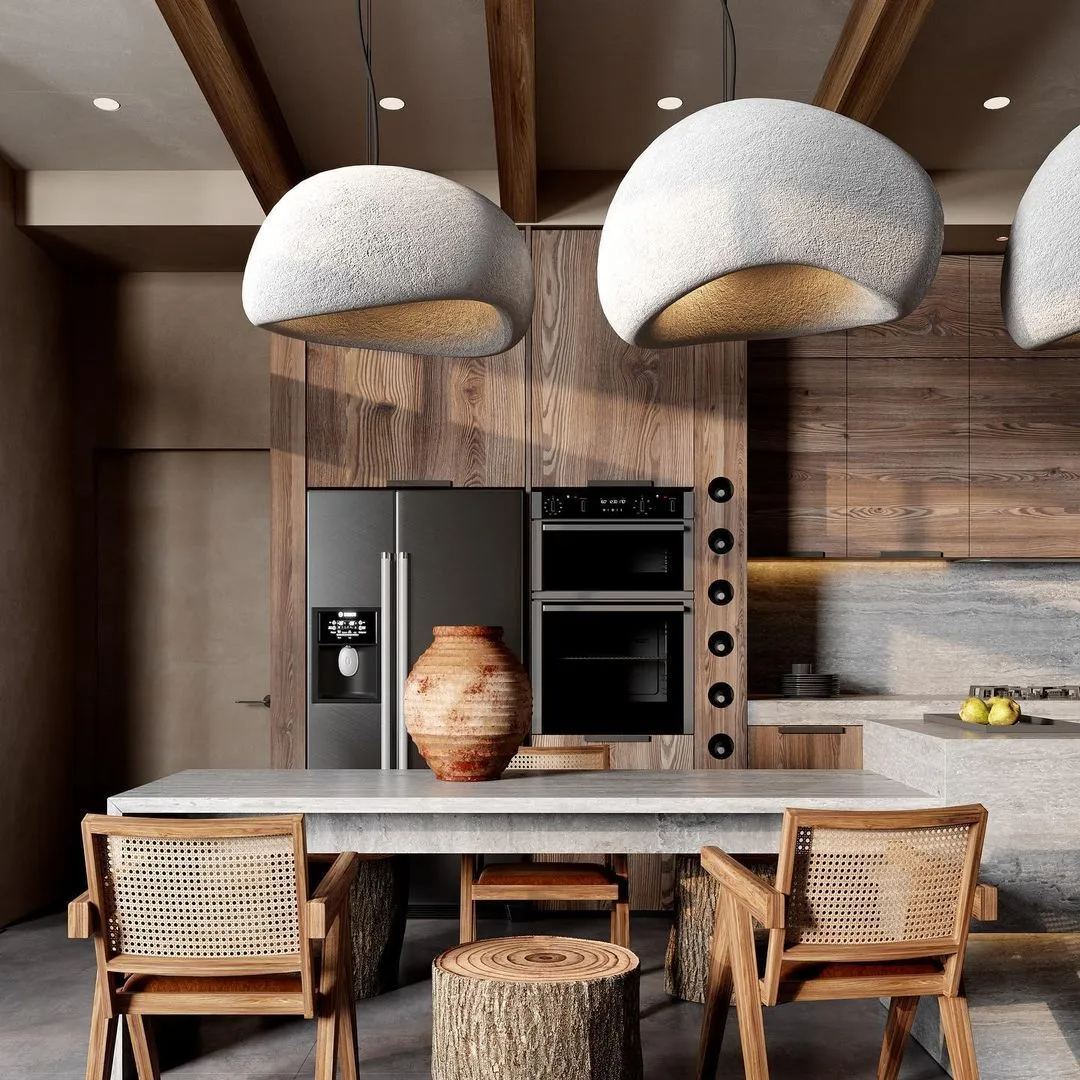 Wabi sabi Style Cream Color High Texture Resin Khmara Lamp-labpiecesign