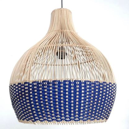 Blue Pastoral Decorative Rattan Pendant Light-labpiecesign