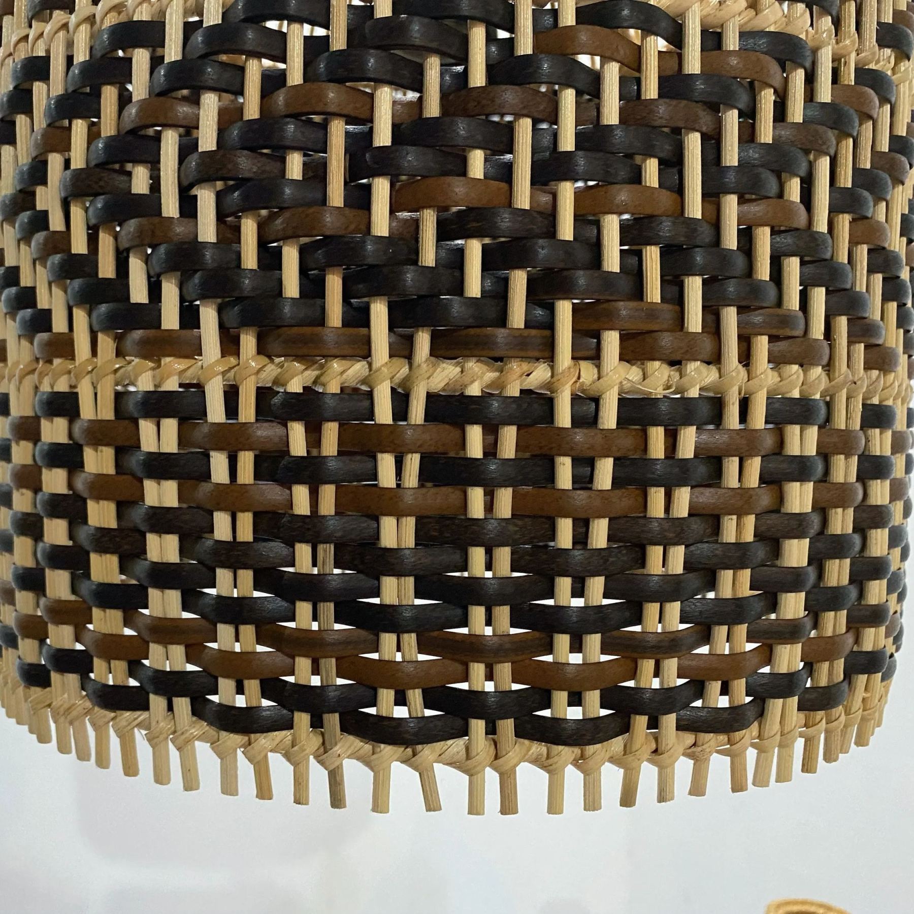 Boho Brown Hand-woven Lampshade Elegant rattan hanging light-labpiecesign