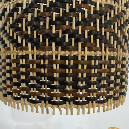 Boho Brown Hand-woven Lampshade Elegant rattan hanging light-labpiecesign