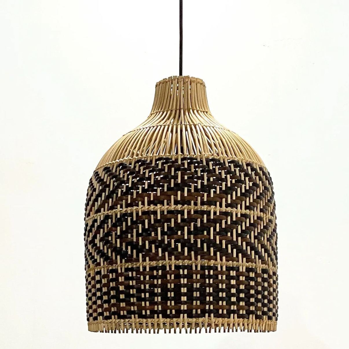 Boho Brown Handwoven Lampshade Elegant rattan hanging lightlabpiecesign — free download