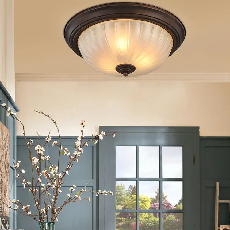 Round ceiling lamp American iron aisle ceiling light