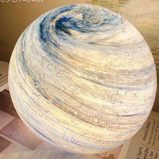 Planet Frosted Glass Semi Flush Ceiling Light Nordic LED Gold Ceiling Mounted Light for Kids Room -labpiecesign