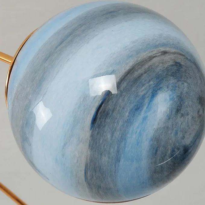 Planet Frosted Glass Semi Flush Ceiling Light Nordic LED Gold Ceiling Mounted Light for Kids Room -labpiecesign