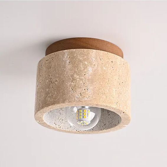 Yellow hole stone ceiling light wabi-sabi ceiling lamp for balcony aisle -labpiecesign