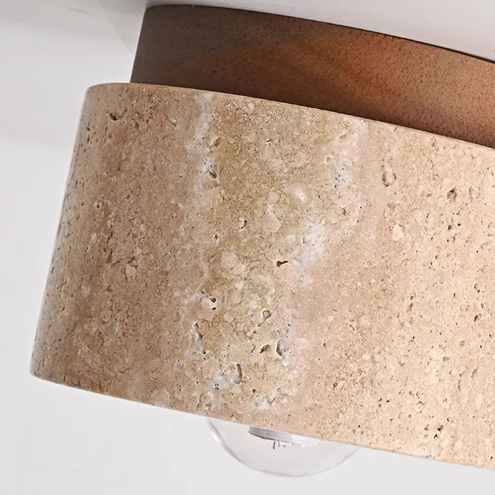 Yellow hole stone ceiling light wabi-sabi ceiling lamp for balcony aisle -labpiecesign