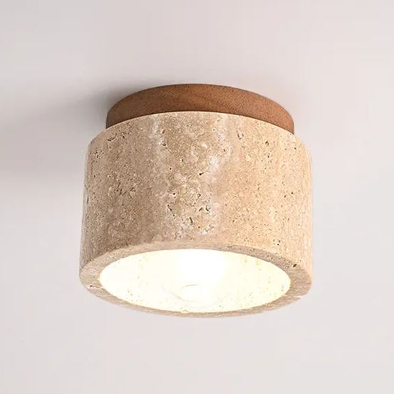 Yellow hole stone ceiling light wabi-sabi ceiling lamp for balcony aisle -labpiecesign