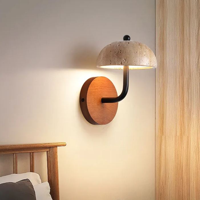 Yellow Cave Stone Wall Lamp Wabi-sabi style bedroom bedside wall lamp -labpiecesign