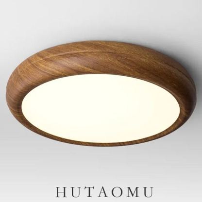 Wood Grain Round Ceiling Lamp-labpiecesign