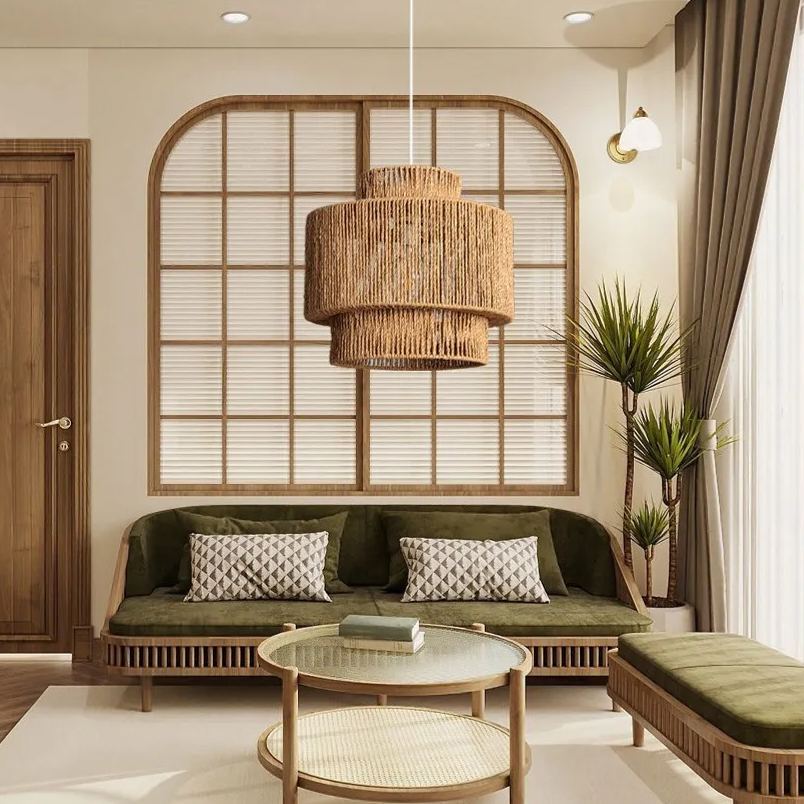 Rotate Hemp Rope Hanging Light Bohemian Furniture Light-labpiecesign