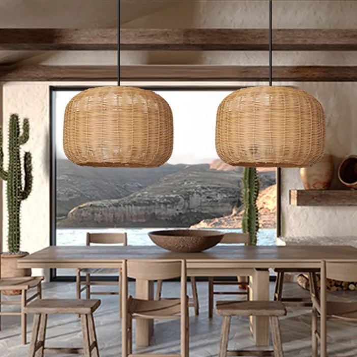 Pastoral style Light Wabi-sabi rattan lamp-labpiecesign