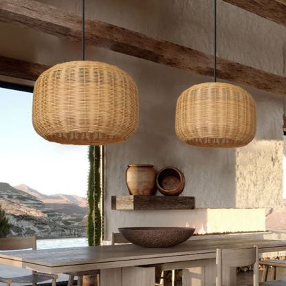 Pastoral style Light Wabi-sabi rattan lamp-labpiecesign