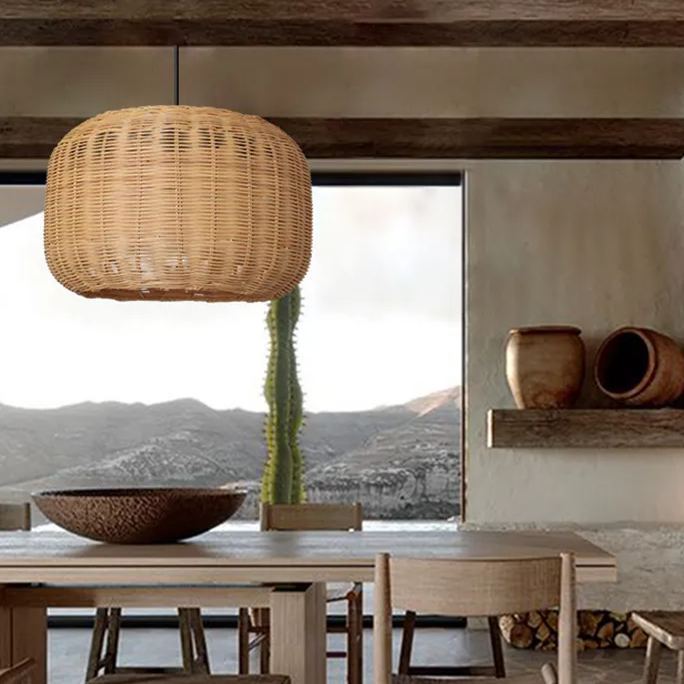 Pastoral style Light Wabi-sabi rattan lamp-labpiecesign