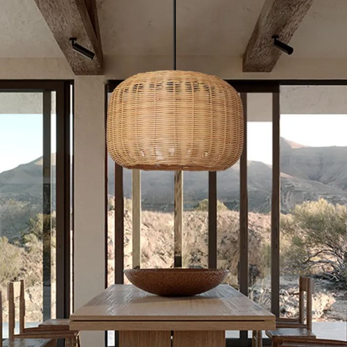 Wabi-sabi rattan lamp