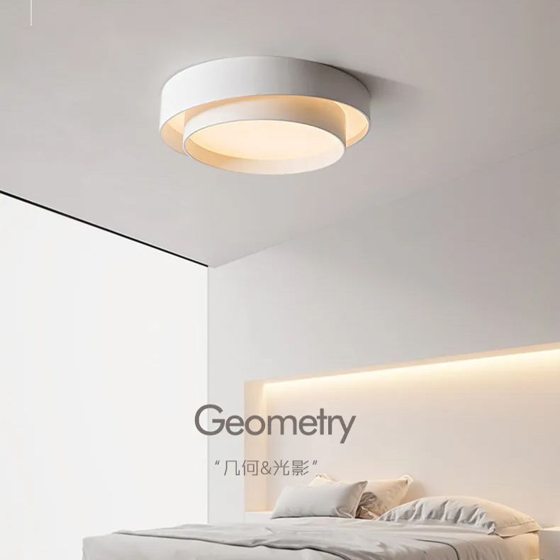 New Modern Simple Geometry LED Bedroom Ceiling Light-labpiecesign