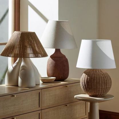 Japanese retro wabi-sabi style bedroom bedside table lamp-labpiecesign