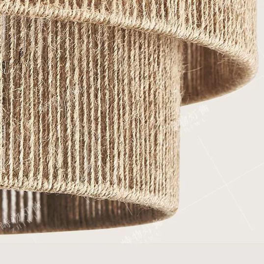 Japanese retro retro hemp rope double-layer ceiling lamp-labpiecesign
