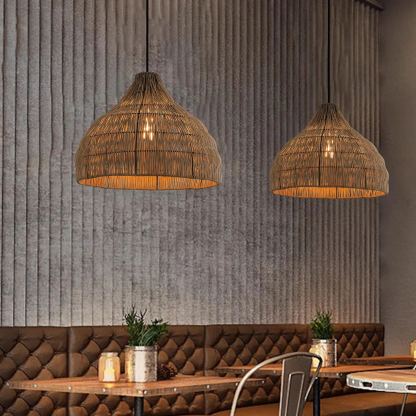 Boho Style Rattan pendant light for restaurant-labpiecesign