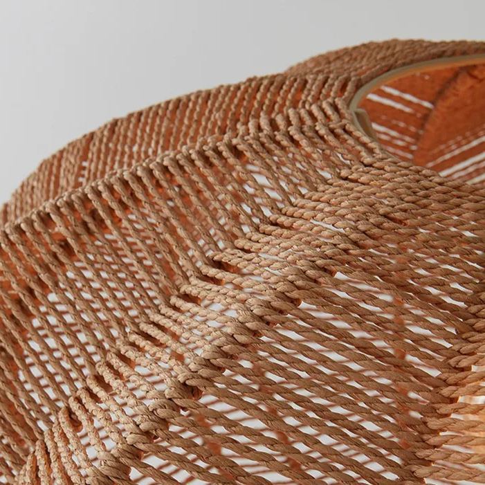 Rattan chandelier retro pastoral hemp rope pendant light-labpiecesign