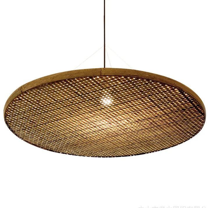 Wabi-sabi style empty basket bamboo pendant light-labpiecesign