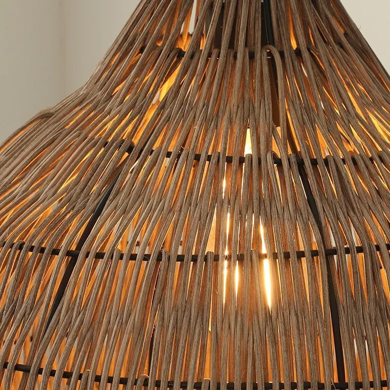 Rattan chandelier B&B wabi-sabi style lampshade