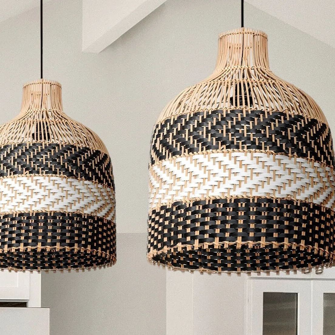 Java Rattan Pendant Light. High Quality Bamboo Wicker Hanging Light-labpiecesign