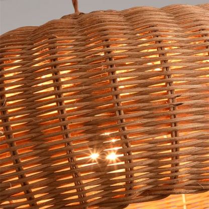 Warm Light Wicker Pendant Lamp,Kitchen Island Lamp,Housewarming Gift-labpiecesign