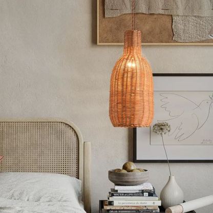 Warm Light Wicker Pendant Lamp,Kitchen Island Lamp,Housewarming Gift-labpiecesign