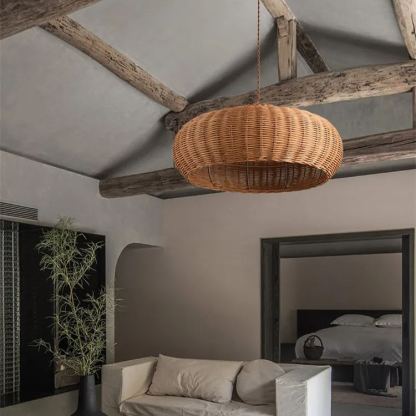Warm Light Wicker Pendant Lamp,Kitchen Island Lamp,Housewarming Gift-labpiecesign