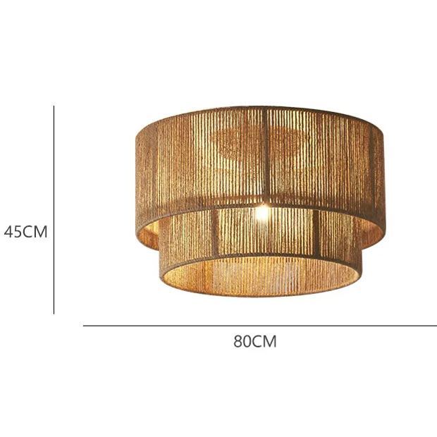 Japanese retro retro hemp rope double-layer ceiling lamp-labpiecesign