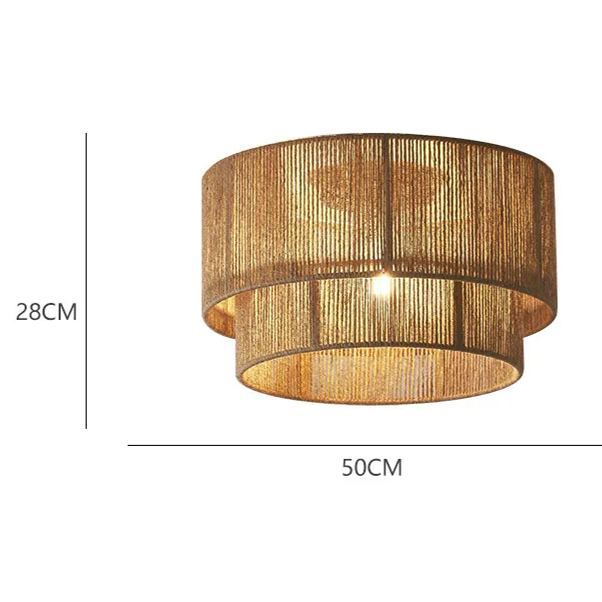Japanese retro retro hemp rope double-layer ceiling lamp-labpiecesign