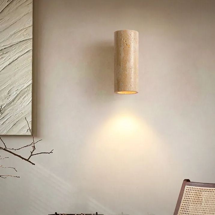 Japanese Wabi-sabi Style Yellow Cave Stone LED Wall Light-labpiecesign