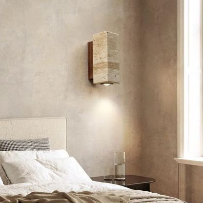 Japanese Wabi-sabi Style Yellow Cave Stone LED Wall Light-labpiecesign